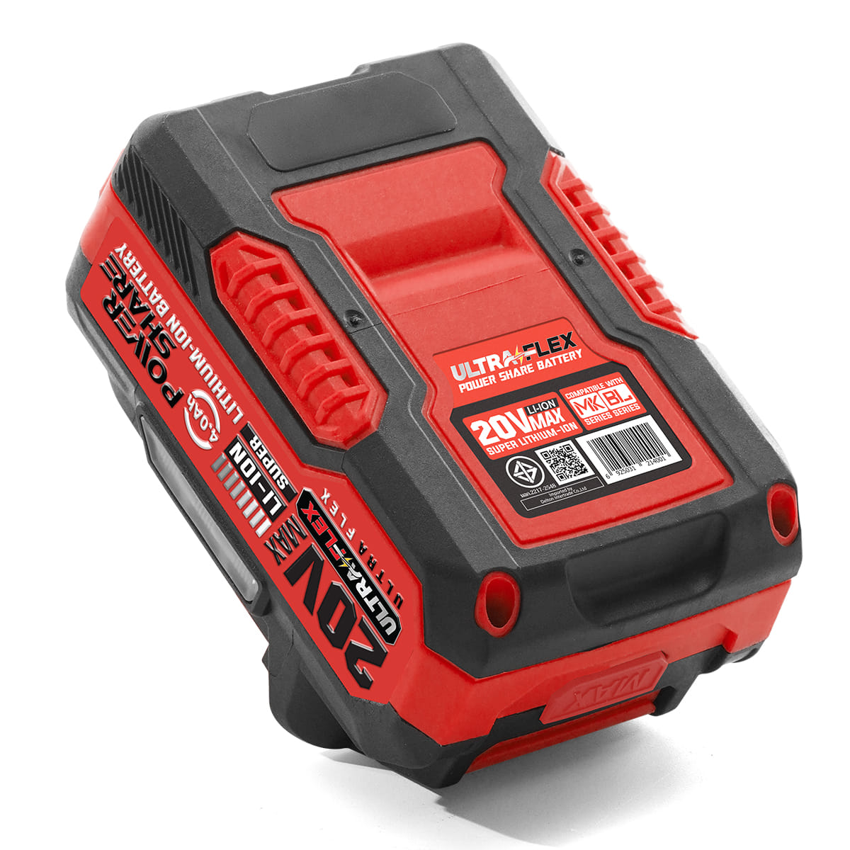 แบตเตอรี่ DELTON ULTRAFLEX สีแดง-ดำ 20V 4AH_5